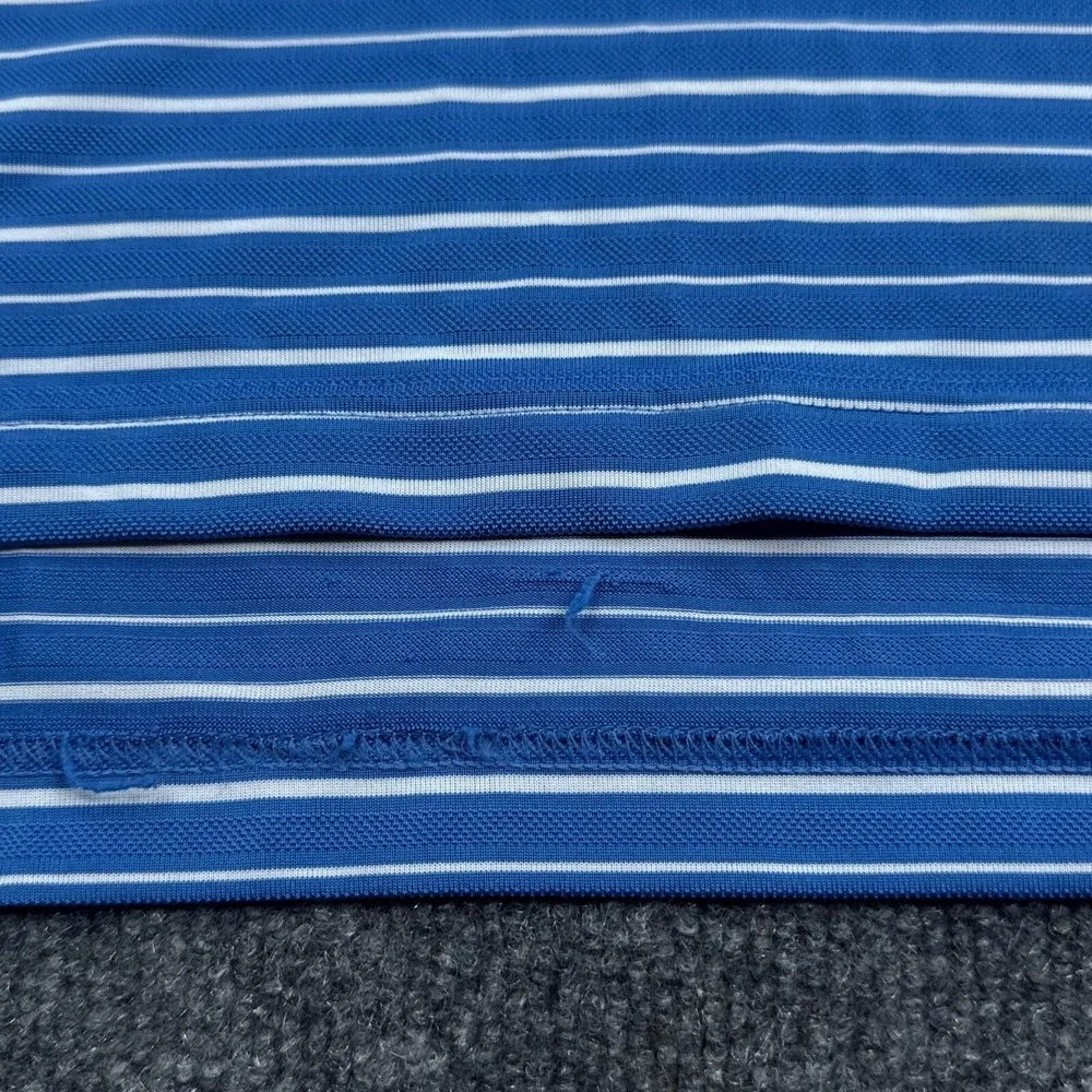 adidas Climalite Polo Shirt Mens Size 2XL XXL Blue‎ Striped Golf Active